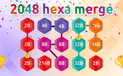 เกมส์ 2048 Hex Chain Merge